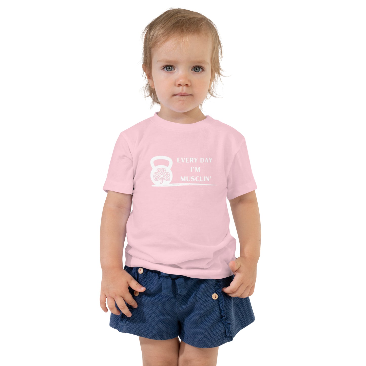 Every Day I'm Musclin' - Unisex Toddler Short Sleeve Tee