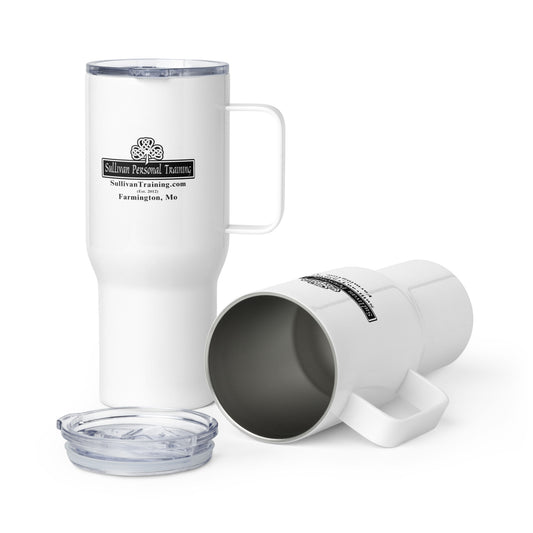 SPT Logo - White Travel mug with a handle