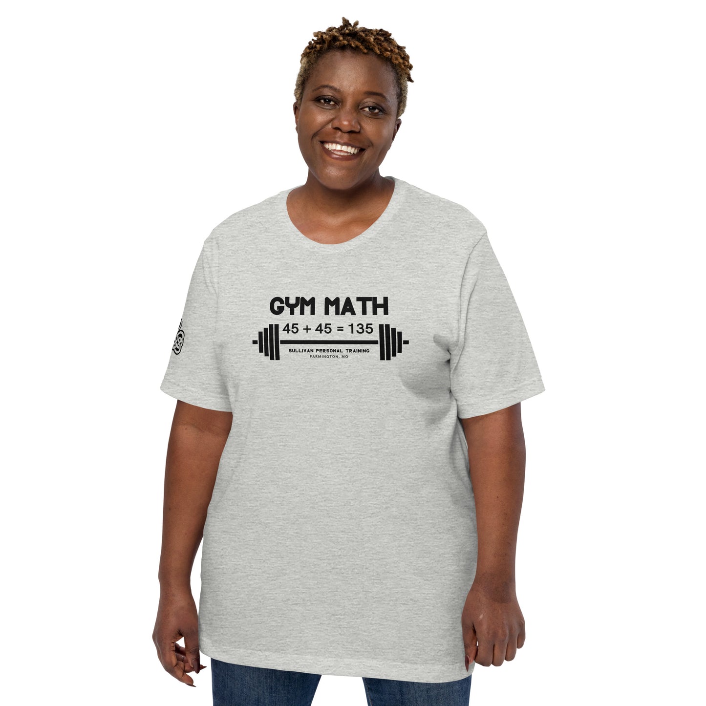 Gym Math - Unisex t-shirt with back and right sleeve