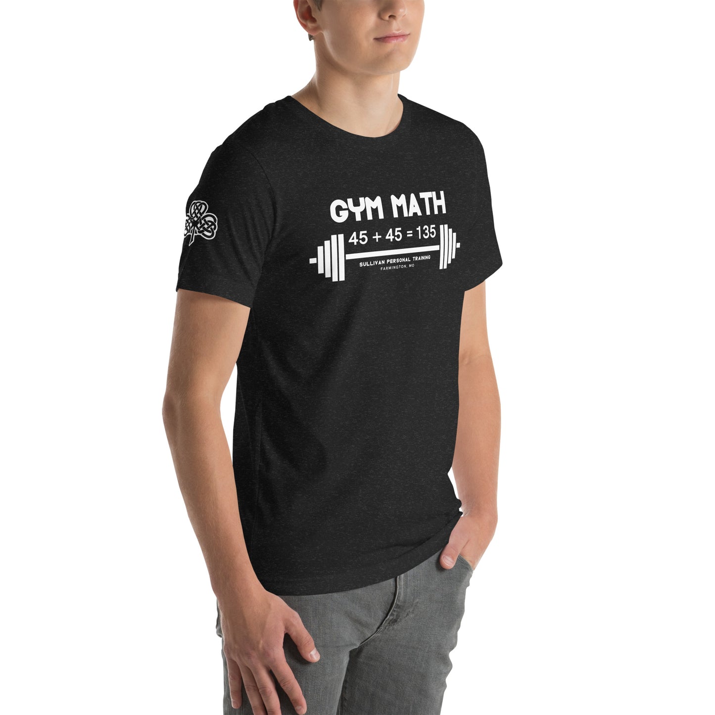 Gym Math - Unisex t-shirt with back and right sleeve