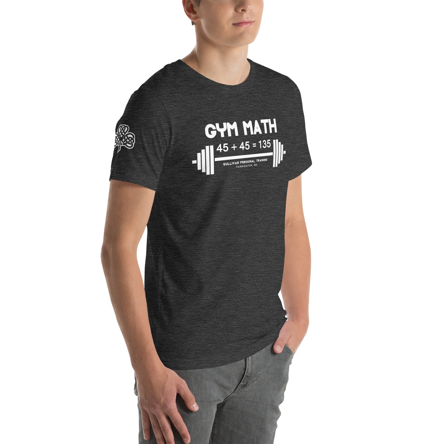 Gym Math - Unisex t-shirt with back and right sleeve