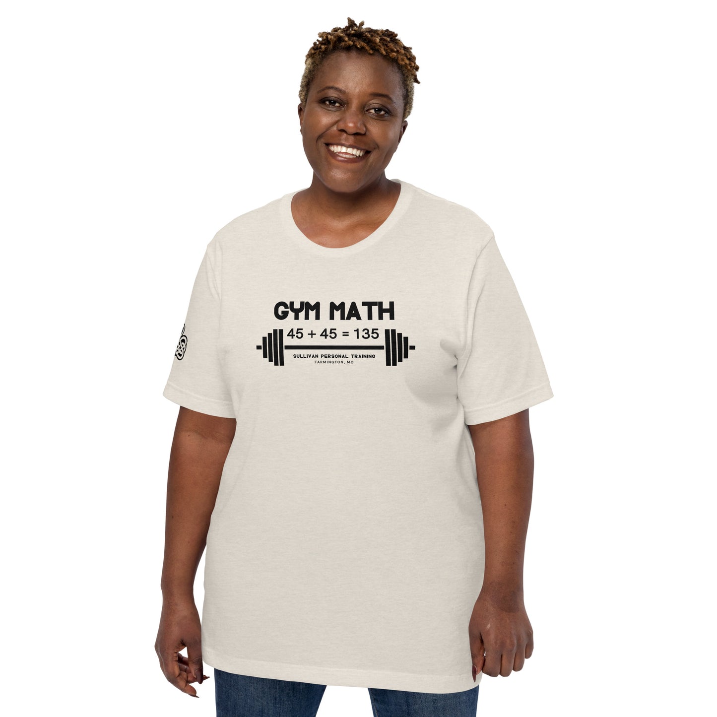 Gym Math - Unisex t-shirt with back and right sleeve