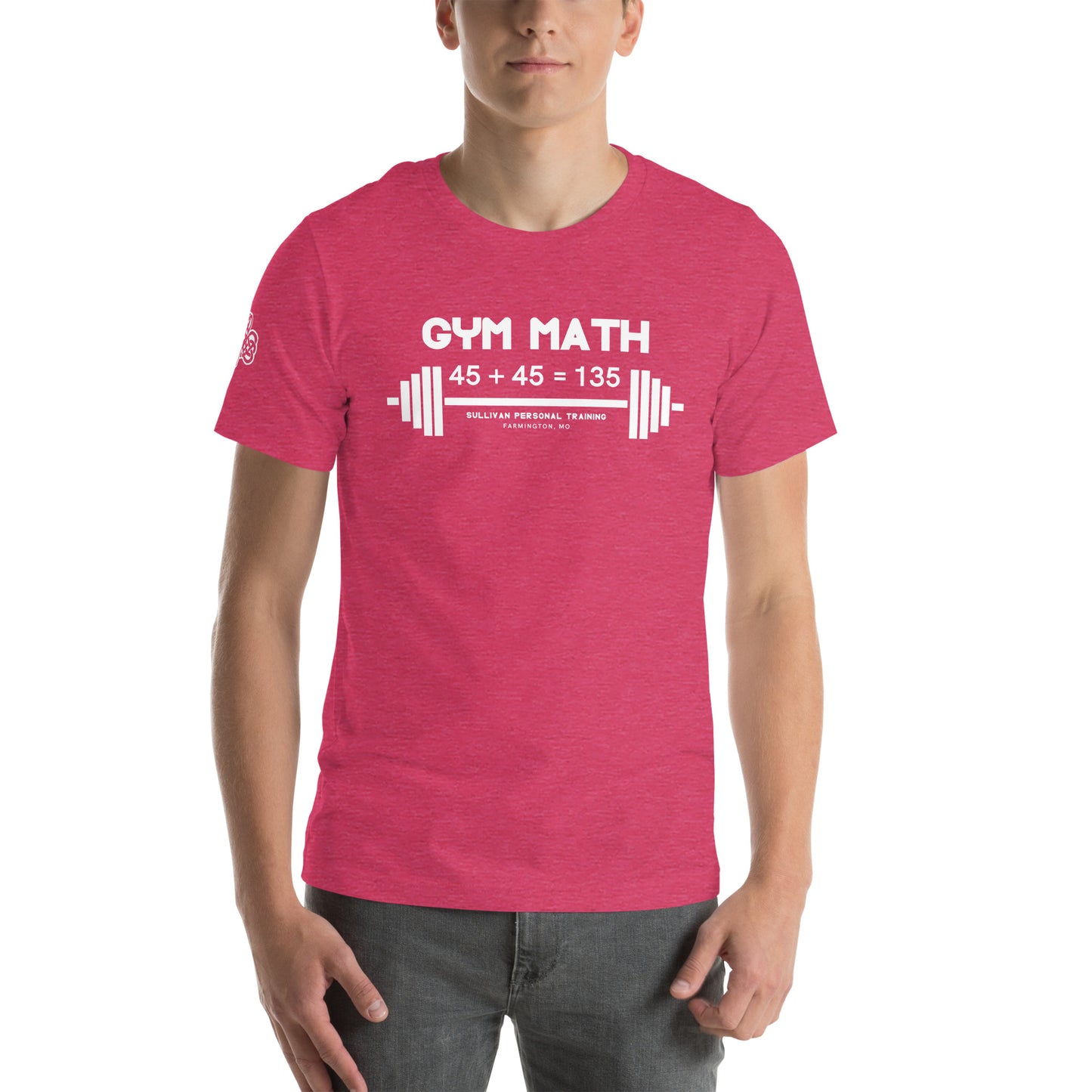 Gym Math - Unisex t-shirt with back and right sleeve