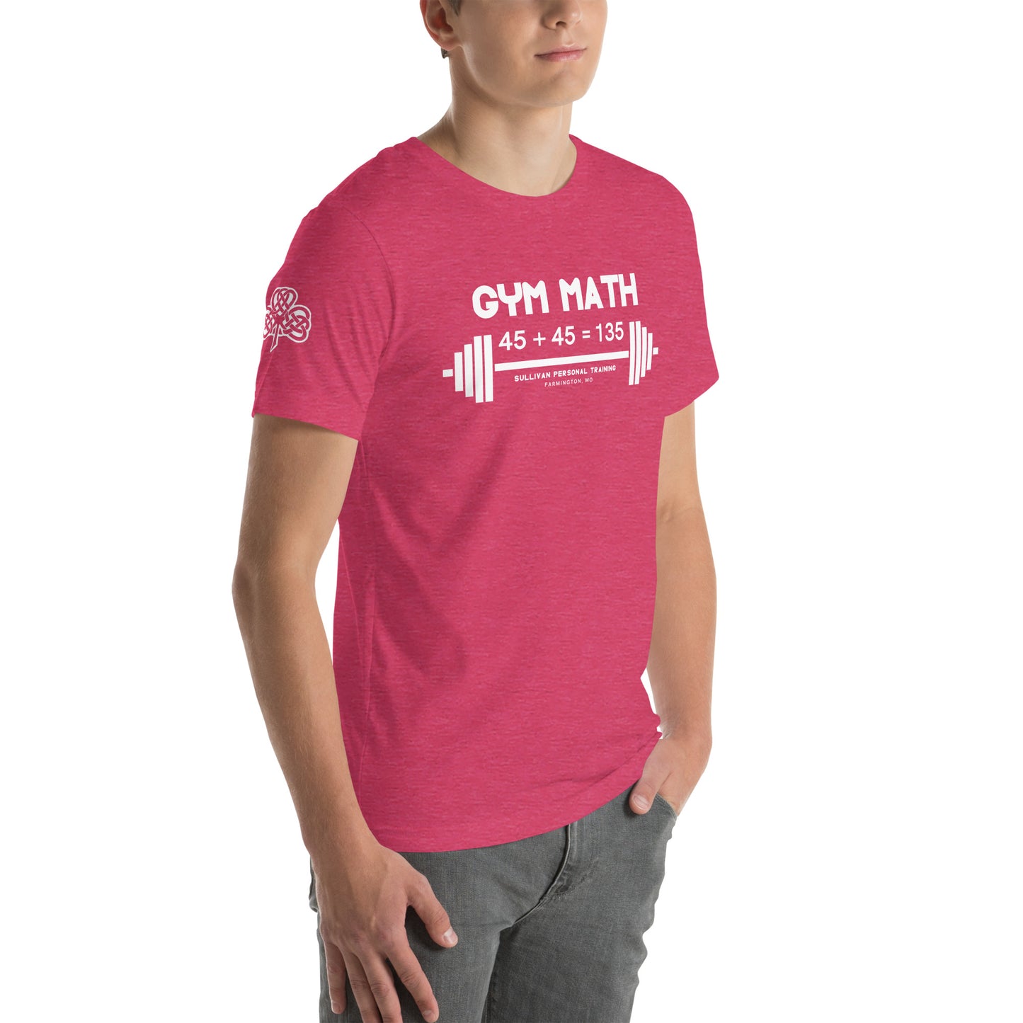 Gym Math - Unisex t-shirt with back and right sleeve