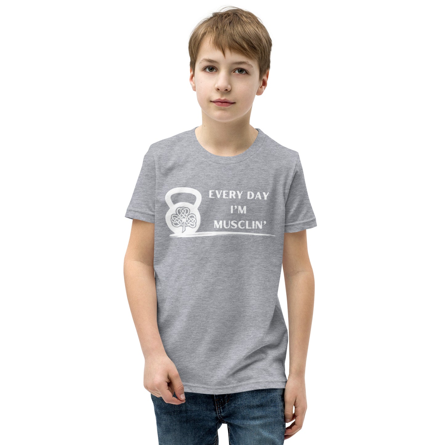 Every Day I'm Musclin' - Unisex Youth Short Sleeve T-Shirt