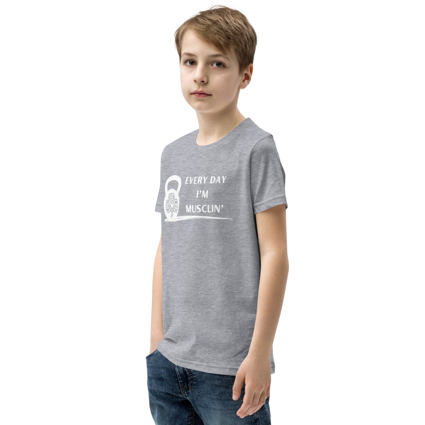 Every Day I'm Musclin' - Unisex Youth Short Sleeve T-Shirt