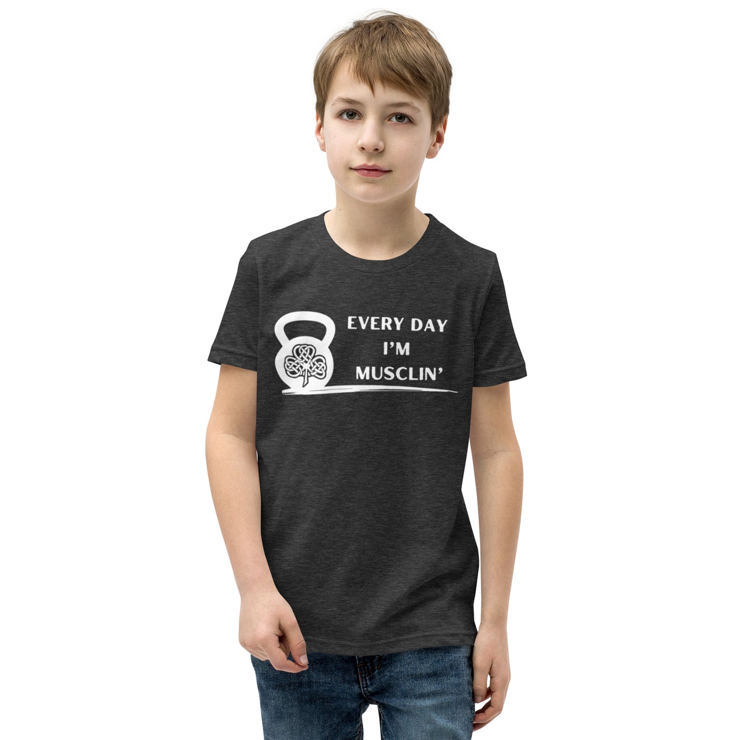 Every Day I'm Musclin' - Unisex Youth Short Sleeve T-Shirt