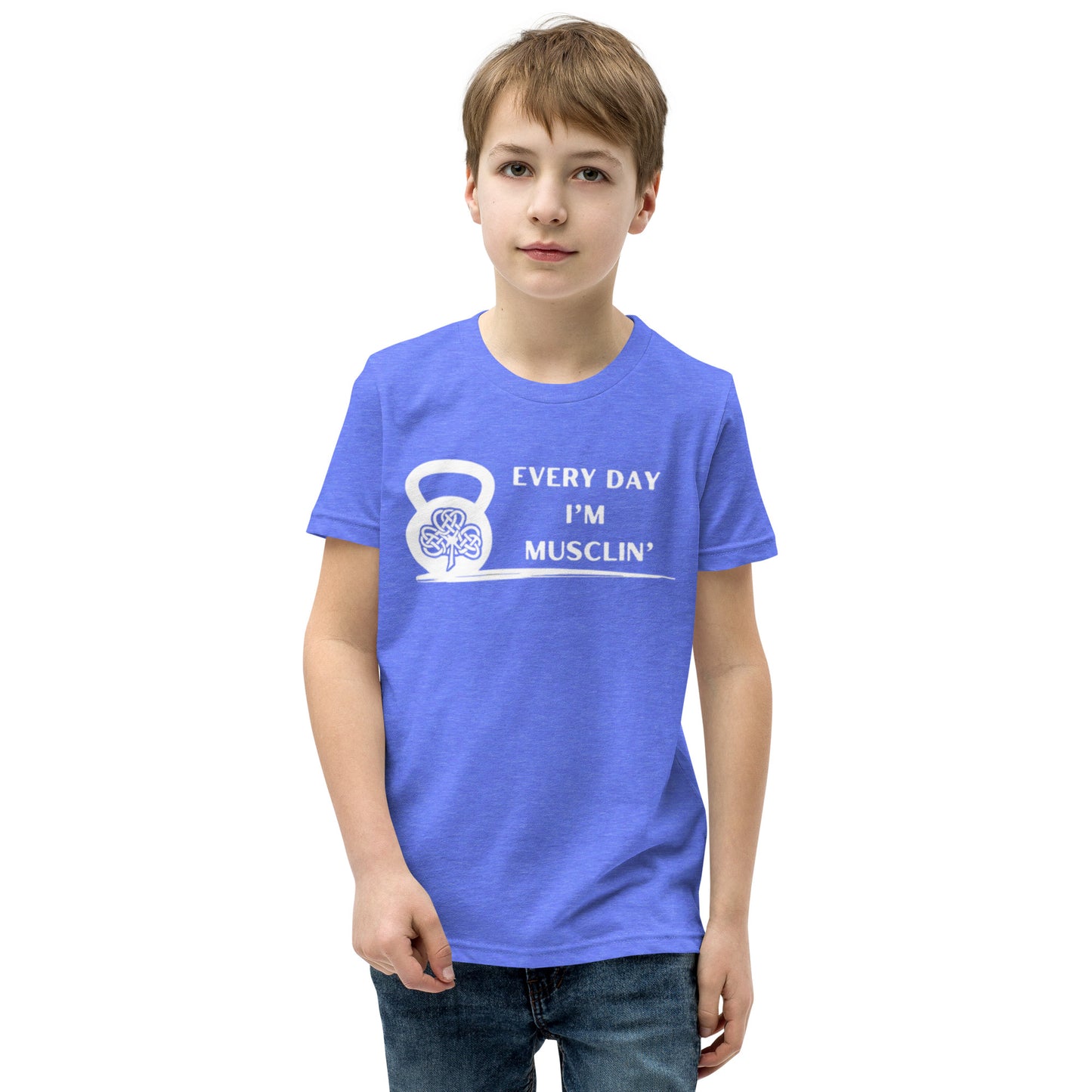 Every Day I'm Musclin' - Unisex Youth Short Sleeve T-Shirt