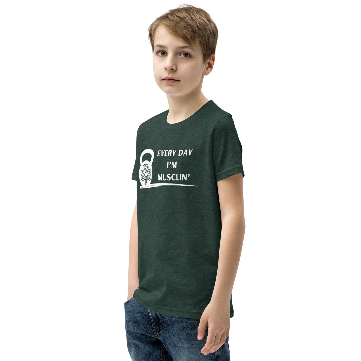 Every Day I'm Musclin' - Unisex Youth Short Sleeve T-Shirt